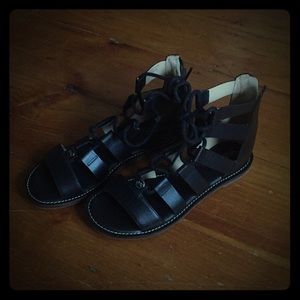 Michael Kors Black Gladiator Sandal with Zips